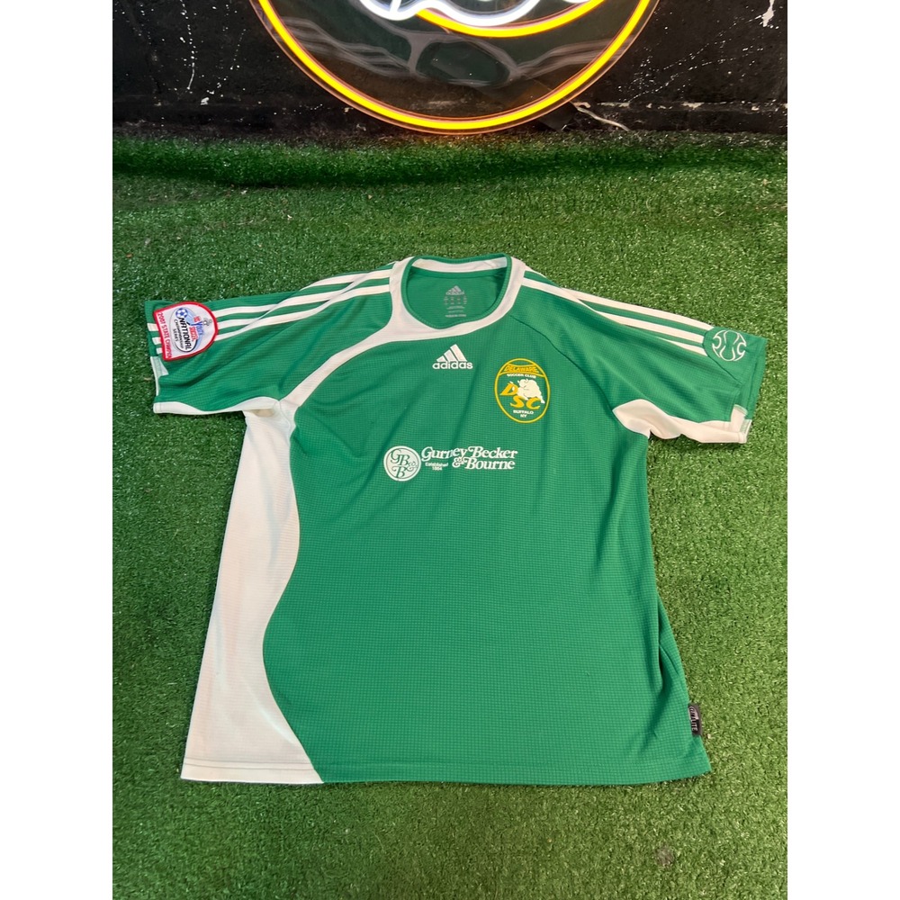 Adidas ASC Soccer‎ Jersey Short Sleeve Green White Football Shirt Adult SM